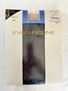 NUR EIN PAAR Evan Picone Classics verstärkte Höschen/Zehenpartie durchsichtiges Bein Größe A/B Buff - Bild 1 von 5