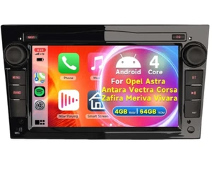 64GB Android 14 Car Stereo Sat Nav Carplay Opel Astra H Corsa D Zafira Antara BT - Picture 1 of 17