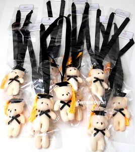 12 Graduation Party Favors Graduacion Tassel Plush Bear Lanyard Recuerdos - Picture 1 of 9