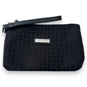 Tommy Hilfiger Logo Wristlet Pouch Black - Picture 1 of 8