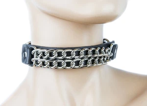 Double Regular Chain Choker Punk Gothic Cosplay Retro  Sexy - Picture 1 of 2