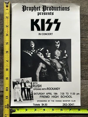 KISS Concert Ad Kiss Rush REPRINT Flyer Fremd High School Vintage Kiss Aucoin - Image 1 of 2