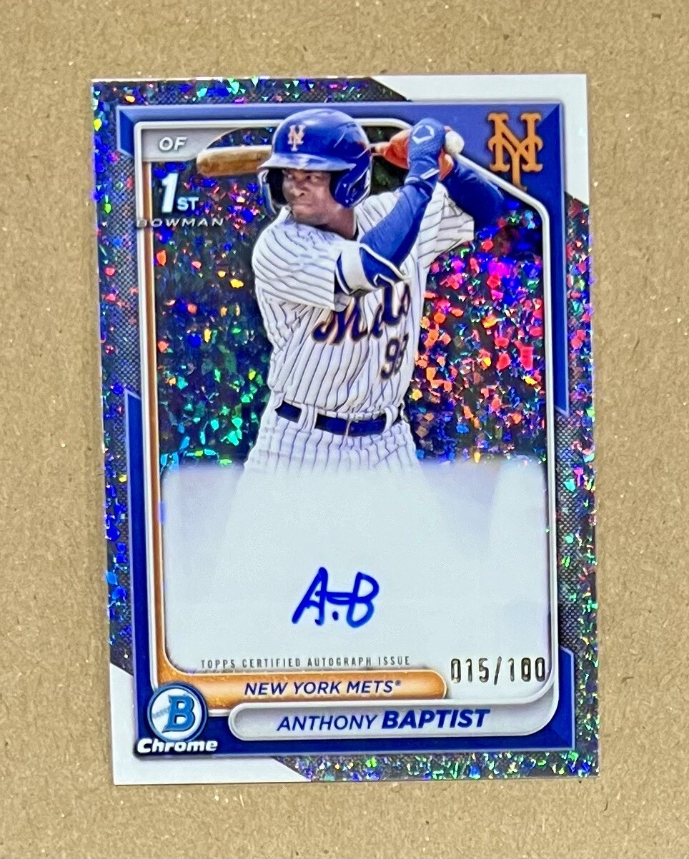 2024 Bowman Chrome ANTHONY BAPTIST Mini Diamond REFRACTOR 015/100 1st AUTO
