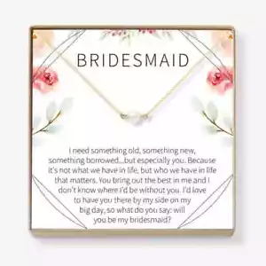 Will you be my bridesmaid? Imitation Pearl Bridesmaid proposal Necklace - Gift - Picture 1 of 6