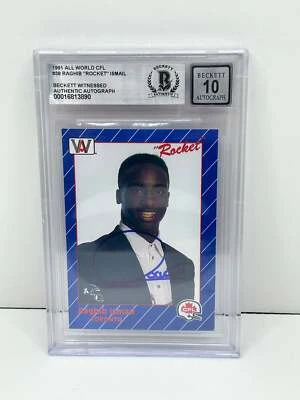 1991 All World CFL Raghib "Rocket" Ismail #38 Beckett Witnessed Beckett 10 Auto - Image 1 of 3