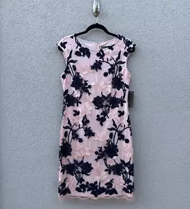 Donna Ricco Sleeveless Sheath Dress Womens Size 8 Pink Floral Spring Church Work - Picture 1 of 13