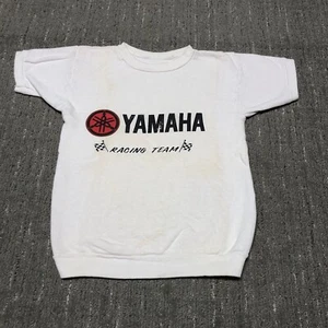True Vintage 70s Yamaha Racing Crewneck Sweatshirt Size Small White Motorcycle - Picture 1 of 12