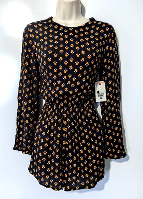 NUEVO Mameluco Flor Corazón Abierto Billabong Para Mujer Talla XS 100% Rayón Corbata Espalda Abierta Foto 1 de 4