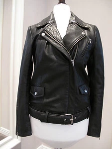 Original Maje Jacke Lederjacke Bikerjacke Nappaleder schwarz Gr 38 M Neuwertig! - Bild 1 von 9