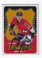 Signed CHRIS KELLY Ottawa Senators 2010-11 O-Pee-Chee Retro Card #429 