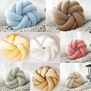 Round Knot Pillow Cushion Throw Knitted Pillows Bedroom Sofa Car Bed Home Decor - Picture 1 of 24