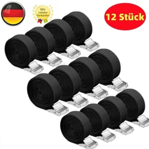 Spanngurt Spanngurte Zurrgurte 12 STK. Befestigungsriemen mit Klemmschloss 2.5m - Bild 1 von 21