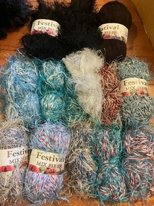 Festival Yarn MIX FIBER - Eyelash / Sparkle / Twisted / Fur / Worsted  - Picture 1 of 21