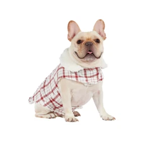 UGG Grande Westwood Algodón Franela a Cuadros Abrigo para Perro Otoño Rojo Sherpa Chaqueta Acogedora - Imagen 1 de 2