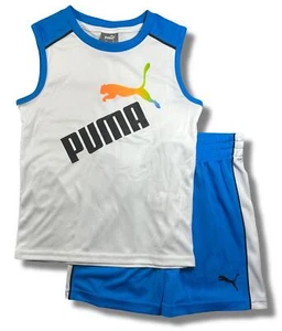 PUMA BOYS OUTFIT - 231 WHITE ROYAL SZ 5 - BASKETBALL SOCCER SHIRT SHORTS SET 2 - Picture 1 of 1