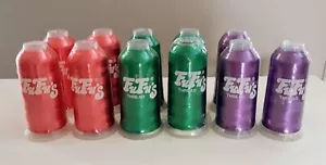 Lote De 11 Carretes De Hilo De Bordar SELLADOS FuFu - Rojo Verde Púrpura - Imagen 1 de 5