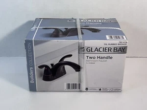 Glacier Bay Builders Badezimmer Wasserhahn 4 Zoll Mittelset 2 Griff Bronze mit Ölschliff - Bild 1 von 2