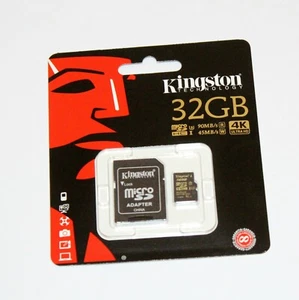 Kingston 32 GB microSDHC - Class 10/UHS-I (U3) - 90 MB/s Read - 45 MB/s Write - Picture 1 of 3