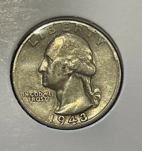 USA 1/4$ 1943 Washington Silver Quarter KM#164 D Denver .900Ag aVF B1475 - Picture 1 of 8