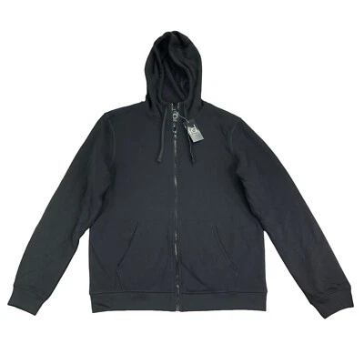 Ideology Mens Solid Full-Zip Hooded Fleece Jacket Black S - Image 1 of 4