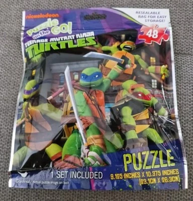  NEW  TEENAGE MUTANT NINJA TURTLES PUZZLE ON THE GO! RESEALABLE BAG 48 pc Puzzle - Image 1 of 2