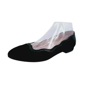 Suela Francesa FSNY Jugador Festoneado Ballet Pisos 7 B Negro Gamuza Cuero Clásico - Imagen 1 de 14