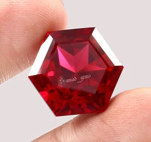 Hermoso brillo de piedra preciosa hexagonal suelta rubí rojo sangre impecable 10x10 mm - Imagen 1 de 4