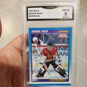 1991-92 SCORE CANADIENSE INGLÉS DOMINIK HASEK NOVATO RADIOCONTROL #346 GMA 8 CASI NUEVO-COMO NUEVO RARO - Imagen 1 de 2