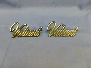 1975 1976 Plymouth Valiant Front Fender Emblems Valiant 3811435 Pair OEM Mopar - Picture 1 of 9