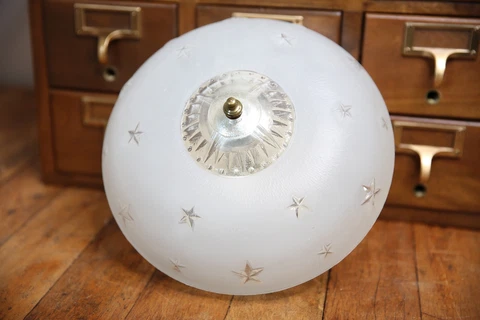 Vintage Mid Century Atomic Star Frosted Glass Ceiling Light Lamp Fixture Cover