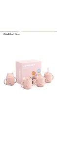 LQMBABY Children's Silicone Learning Cup Set, Leak-Proof, Practical Handles,... - Picture 1 of 5