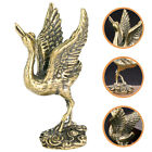 Antique Brass Crane Figurine for Fengshui Decor