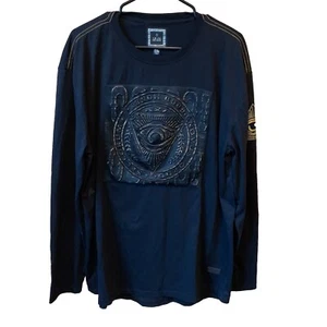 Camiseta Bordo Cromato Para Hombre Talla XXL 2XL Negra Dorada Gráfico Illuminati - Imagen 1 de 19