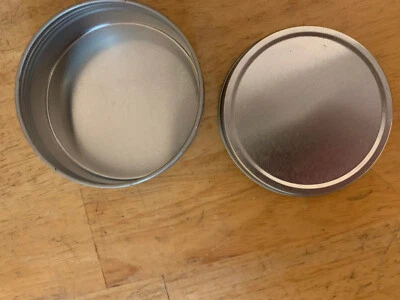 LOT of 6 Metal Tin Containers with Covers, Size 3 Oz, Color Silver, Qty 6 Total - Image 1 of 3