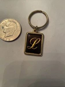 Llavero Vintage Esmalte Oro Inicial L - Imagen 1 de 3