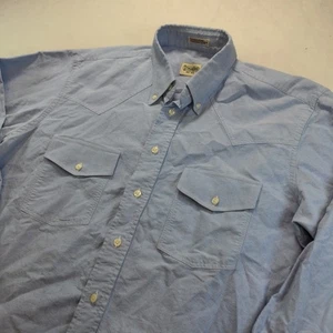 Gitman Bros. Long Sleeve Button Down Western Oxford Shirt Men's Large H1 - Picture 1 of 8