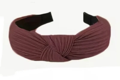 Mauve Top Knot Fabric Headband Bohemian Festival Hair Accessory - Image 1 of 4
