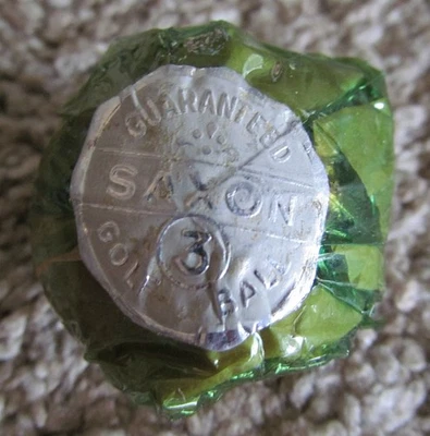 PELOTA DE GOLF DE MALLA ENVUELTA COLORIDA DE COLECCIÓN CON SELLO ORIGINAL-EL SAXON Foto 1 de 4