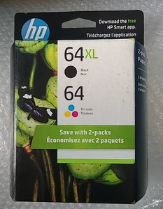 HP 64XL Oryginalny oryginalny wkład atramentowy Combo Pack Czarny 64 Tri Color Exp 12/23 - Zdjęcie 1 z 5