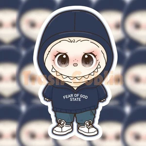 Pegatina de vinilo Labubu - Sudadera con capucha - por Trash Goblin - Imagen 1 de 1