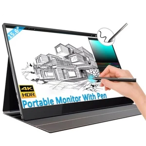 15.6in Portable Monitor 4K Ultra HD Touchscreen Monitor With 4096 Le-vels Pre FY - Afbeelding 1 van 36
