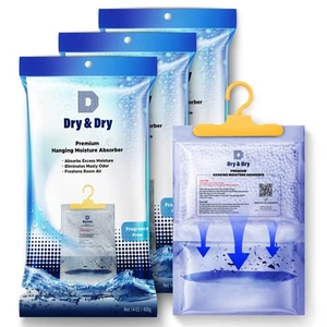 Dry & Dry 3 Packungen Netto 14 Unzen/Pack Feuchtigkeitsabsorber für Zuhause Keller & Schlafzimmer... - Bild 1 von 6
