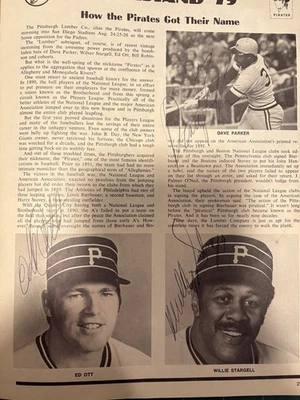 San Diego Padres Pirates Program Signed Stargell Winfield Dave Parker & More MLB - Image 1 of 4