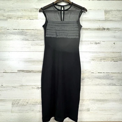 DIESEL Womens Black D HALLIE Sleeveless Leather Mesh Bodycon Pencil Dress Size S - Image 1 of 4
