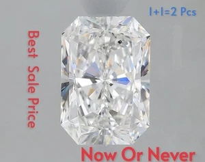 2 pcs IGI certified Lab Grown diamond 2.00 tcw Radiant CVD Diamond F color, SI 1 - Picture 1 of 13