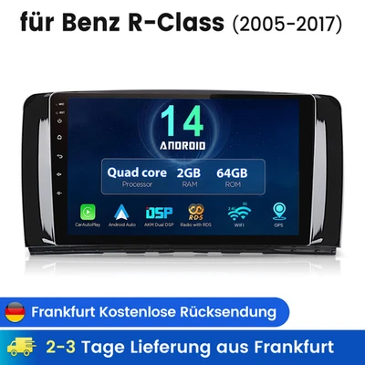 64GB Android 14 Autoradio Für Mercedes Benz R Klasse W251 R320 W251 GPS Navi RDS - Bild 1 von 4