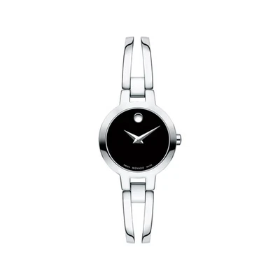 Reloj Movado 607153 Amorosa para mujer esfera negra redonda, correa de acero inoxidable, 24 mm Foto 1 de 4