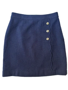 Talbots Petite marineblau Wollmischung Rock 6P Goldknöpfe gefüttert klassisch Winter Büro - Bild 1 von 13