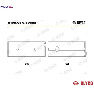 CRANKSHAFT BEARING H1087/5 0.30mm +0.3mm FOR KDY KFY KFZ 1.4L NFY NFX 1.6L - Image 1 of 4