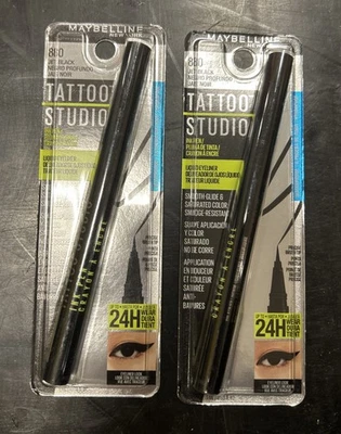 Set Of 2 Maybelline TattooStudio Waterproof Eyeliner, Jet Black, 0.04 oz Each - Image 1 of 3
